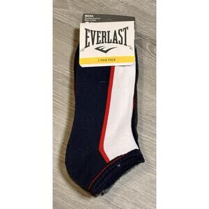 Everlast Men's No Show Socks Shoe Size 6-12 White 1/2 Cushion 3 Pairs NWT